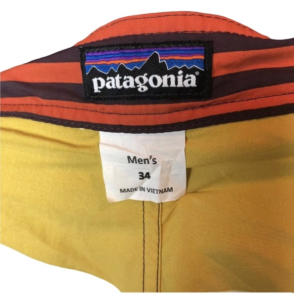 Patagonia Swim Trunks Mens 34 Stripes Blue White - Picture 3 of 6